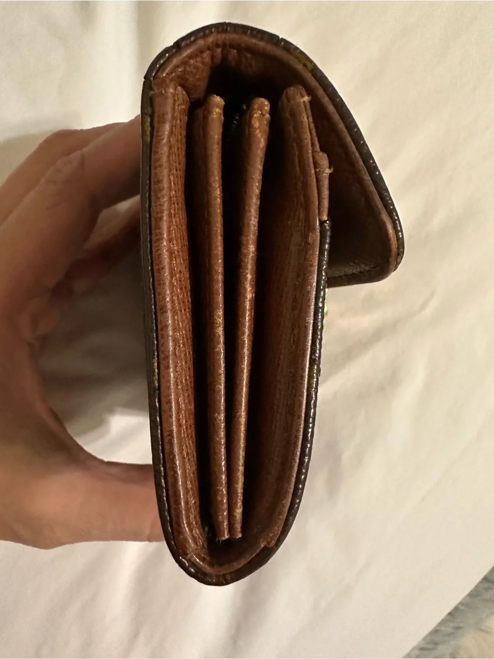 Louis Vuitton Monogram Small Compact Lock Portefeuille Bifold Wallet